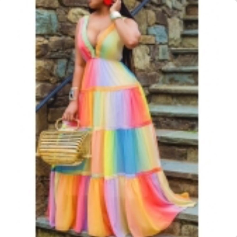 Rainbow Brite Maxi Dress
